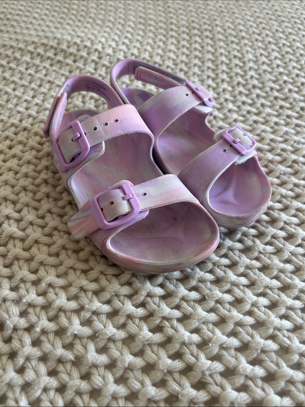 Cat & Jack Lilac and pink tie dye print Buckle Sandals